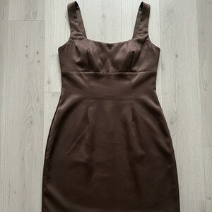 Chic Sleeveless Brown Midi Dress